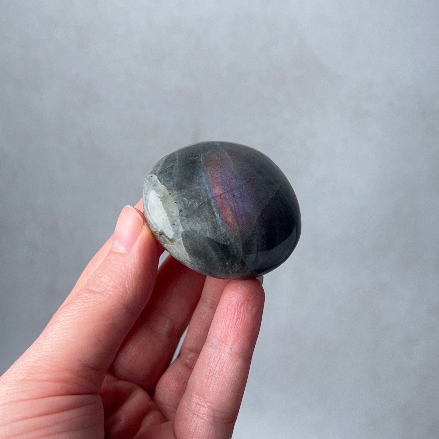 Purple Pink Labradorite Palm | Labradorite Crystal Palm Stone