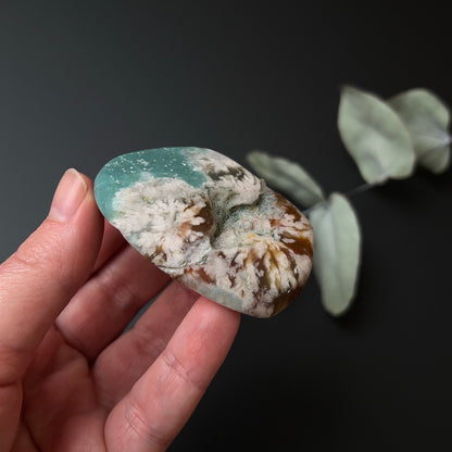 Rare Blue Flower Agate Crystal | Green Flower Agate Freeform