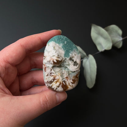 Rare Blue Flower Agate Crystal | Green Flower Agate Freeform