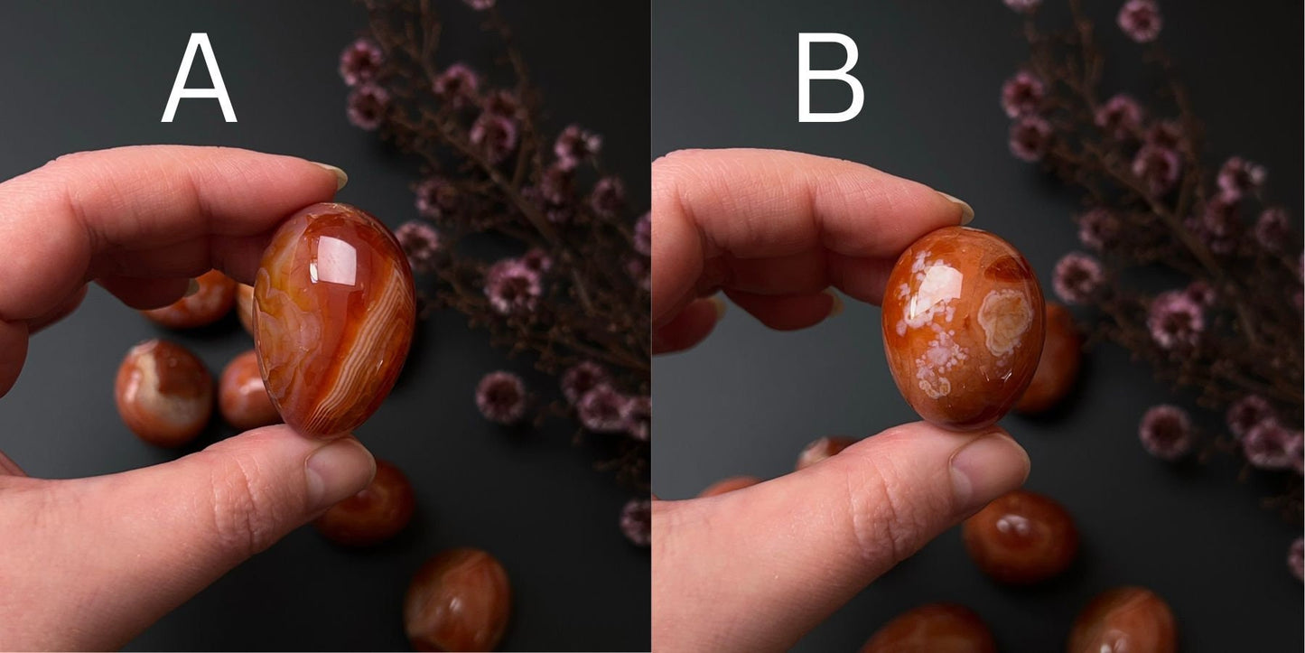 Banded Carnelian Tumbles | Carnelian Crystal Tumbles