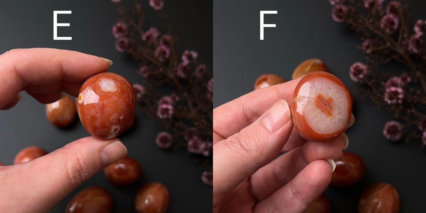 Banded Carnelian Tumbles | Carnelian Crystal Tumbles