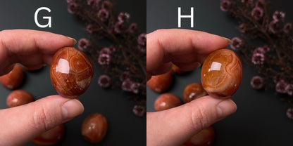 Banded Carnelian Tumbles | Carnelian Crystal Tumbles