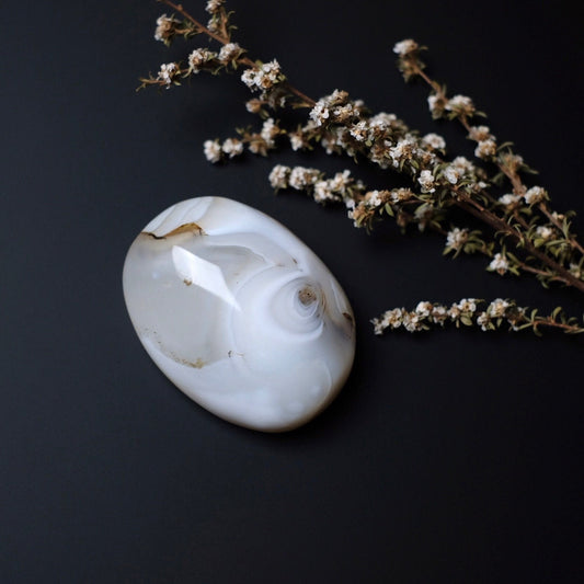 White Agate Palm | Agate Crystal Palm Stone