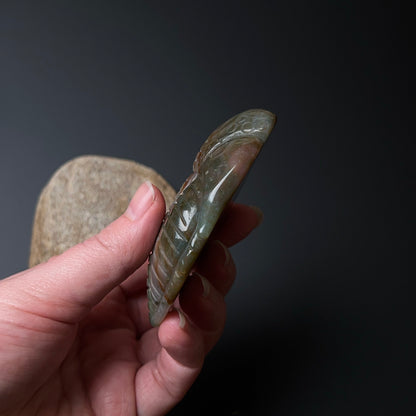 Moss Agate Trilobite Carving | Crystal Animal Carving