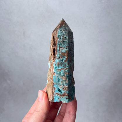 Druzy Hemimorphite Tower | Blue Botryoidal Hemimorphite Point