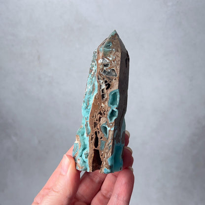 Druzy Hemimorphite Tower | Blue Botryoidal Hemimorphite Point