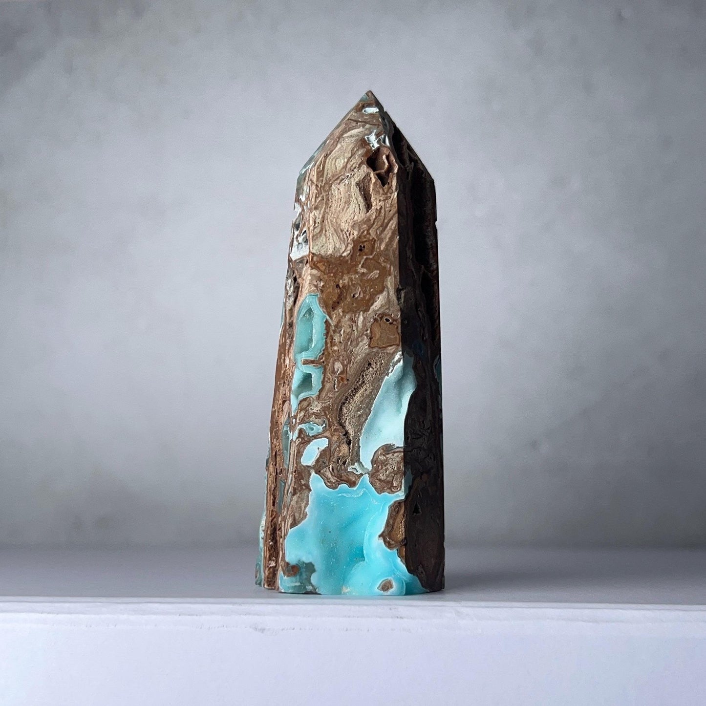 Druzy Hemimorphite Tower | Blue Botryoidal Hemimorphite Point