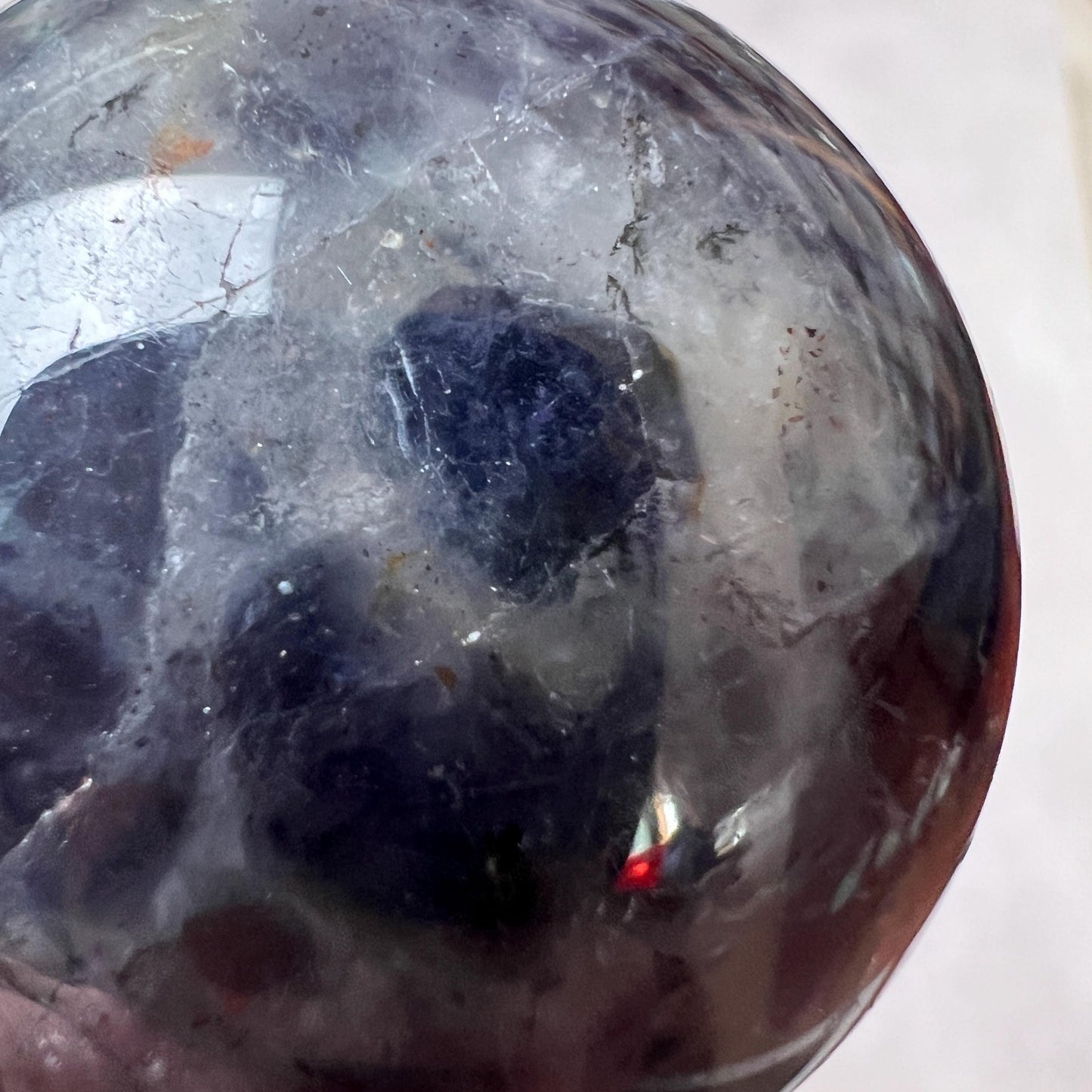 Blood Iolite Sphere | Sunstone Iolite Crystal Sphere