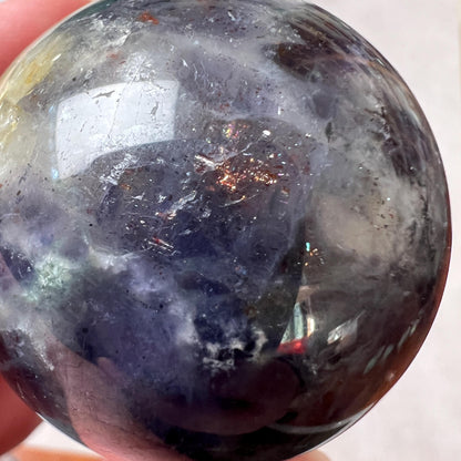 Blood Iolite Sphere | Sunstone Iolite Crystal Sphere