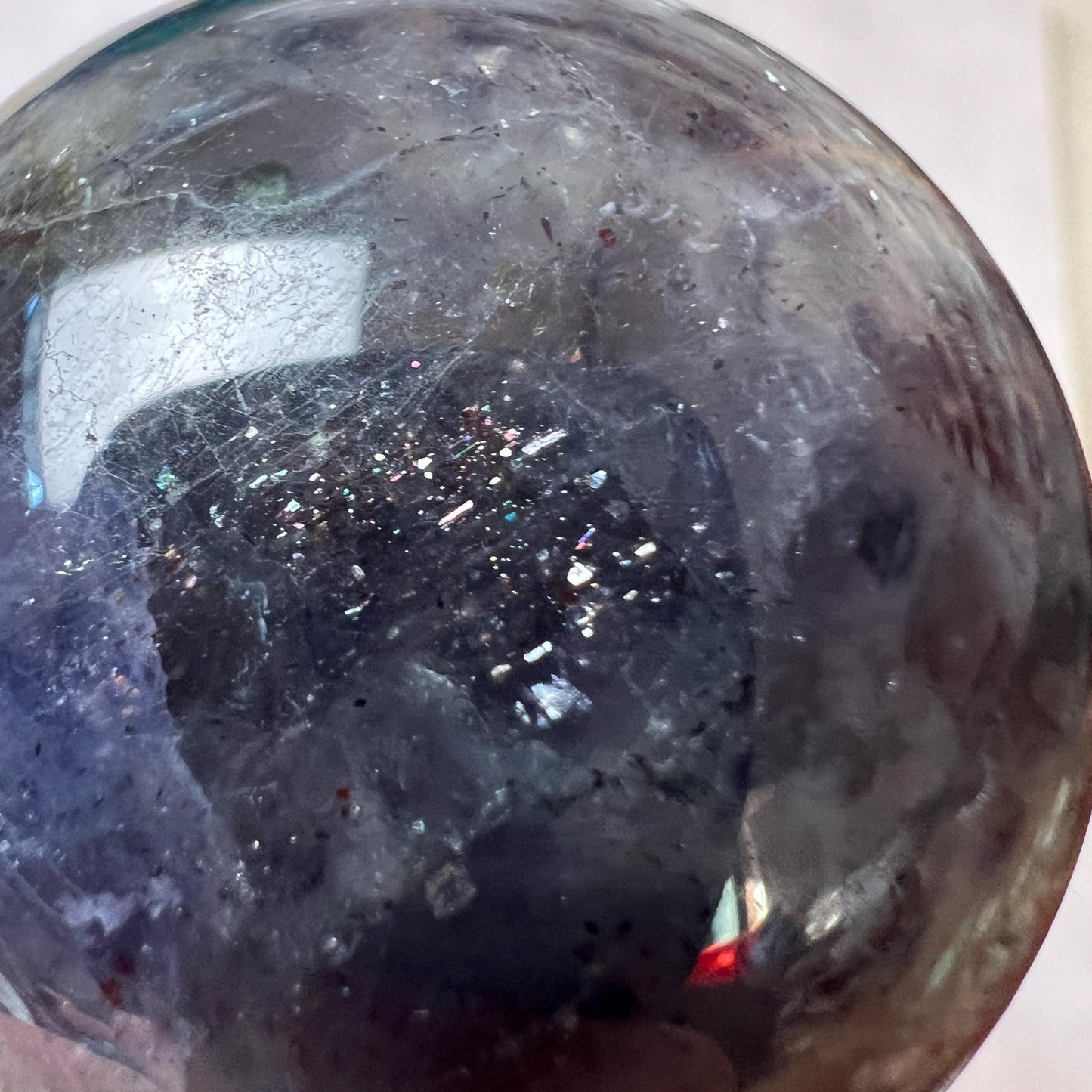 Blood Iolite Sphere | Sunstone Iolite Crystal Sphere