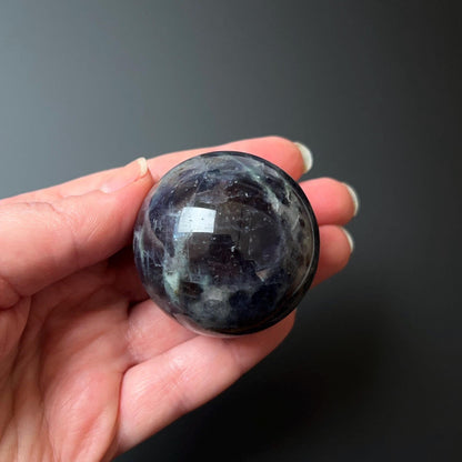 Blood Iolite Sphere | Sunstone Iolite Crystal Sphere