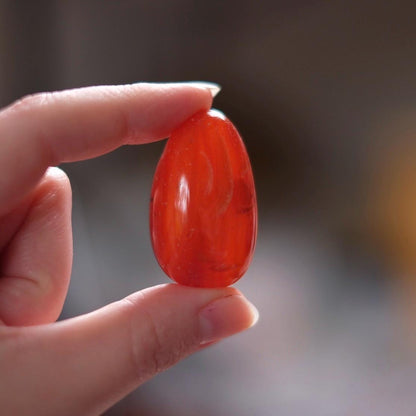 Carnelian Pocket Stone | Orange Carnelian Tumbled Crystal