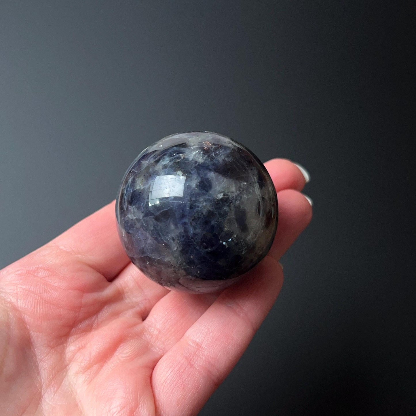 Blood Iolite Sphere | Sunstone Iolite Crystal Sphere