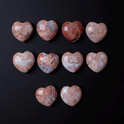 Cotton Candy Agate Hearts | Pink Agate Crystal Heart