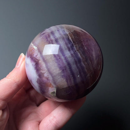 Silky Fluorite Sphere | Banded Fluorite Crystal Sphere