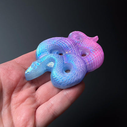 Aura Selenite Snake Carving | Crystal Snake