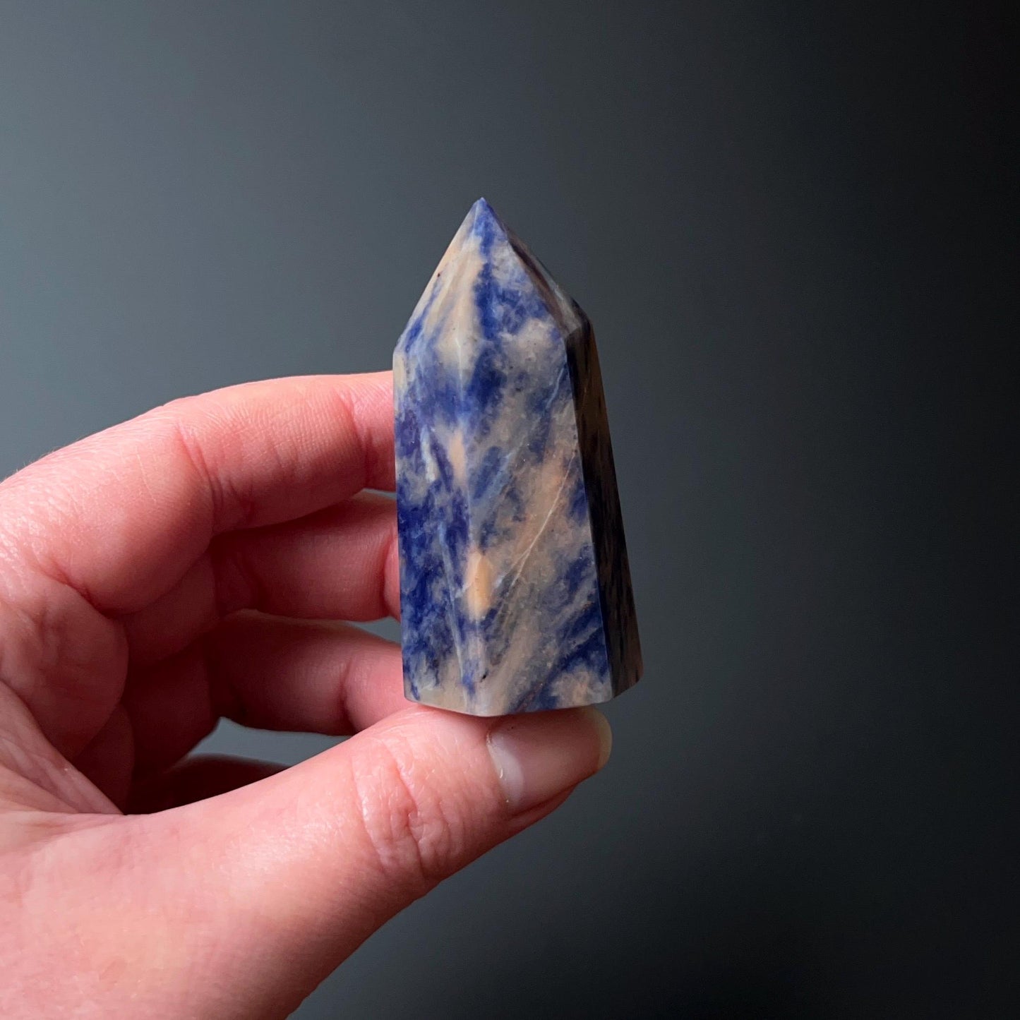 Pink Sodalite Point | Blue Sodalite Crystal Tower