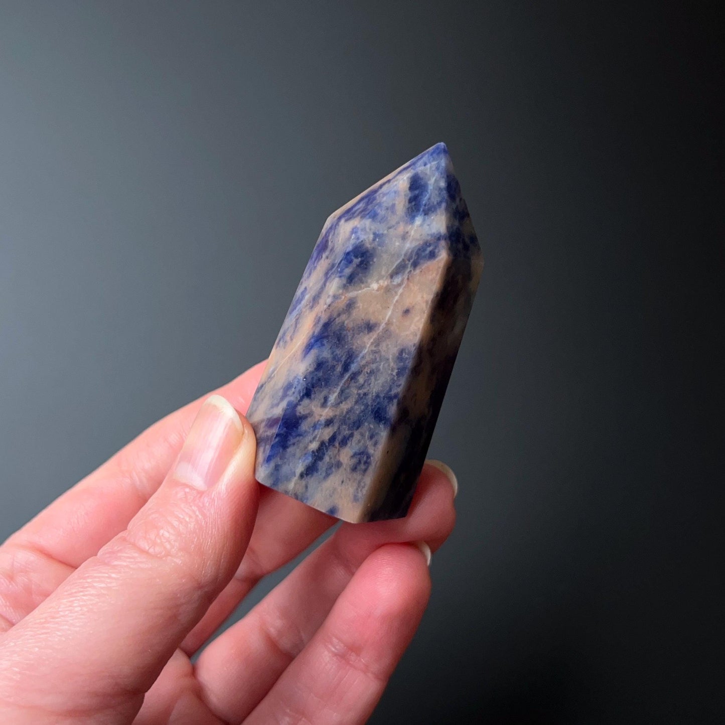 Pink Sodalite Point | Blue Sodalite Crystal Tower