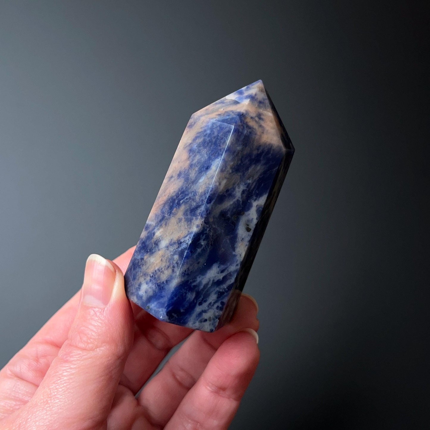 Pink Sodalite Point | Blue Sodalite Crystal Tower