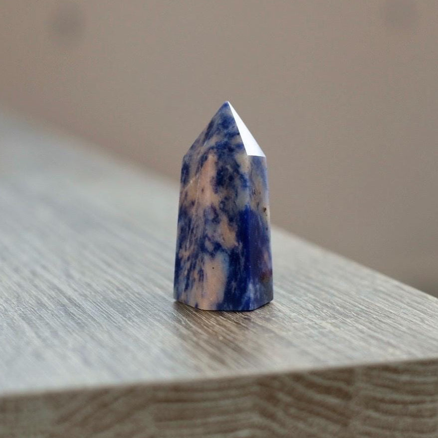 Pink Sodalite Point | Blue Sodalite Crystal Tower