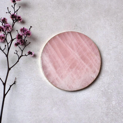 Gilded Rose Quartz Coaster | Crystal Coaster