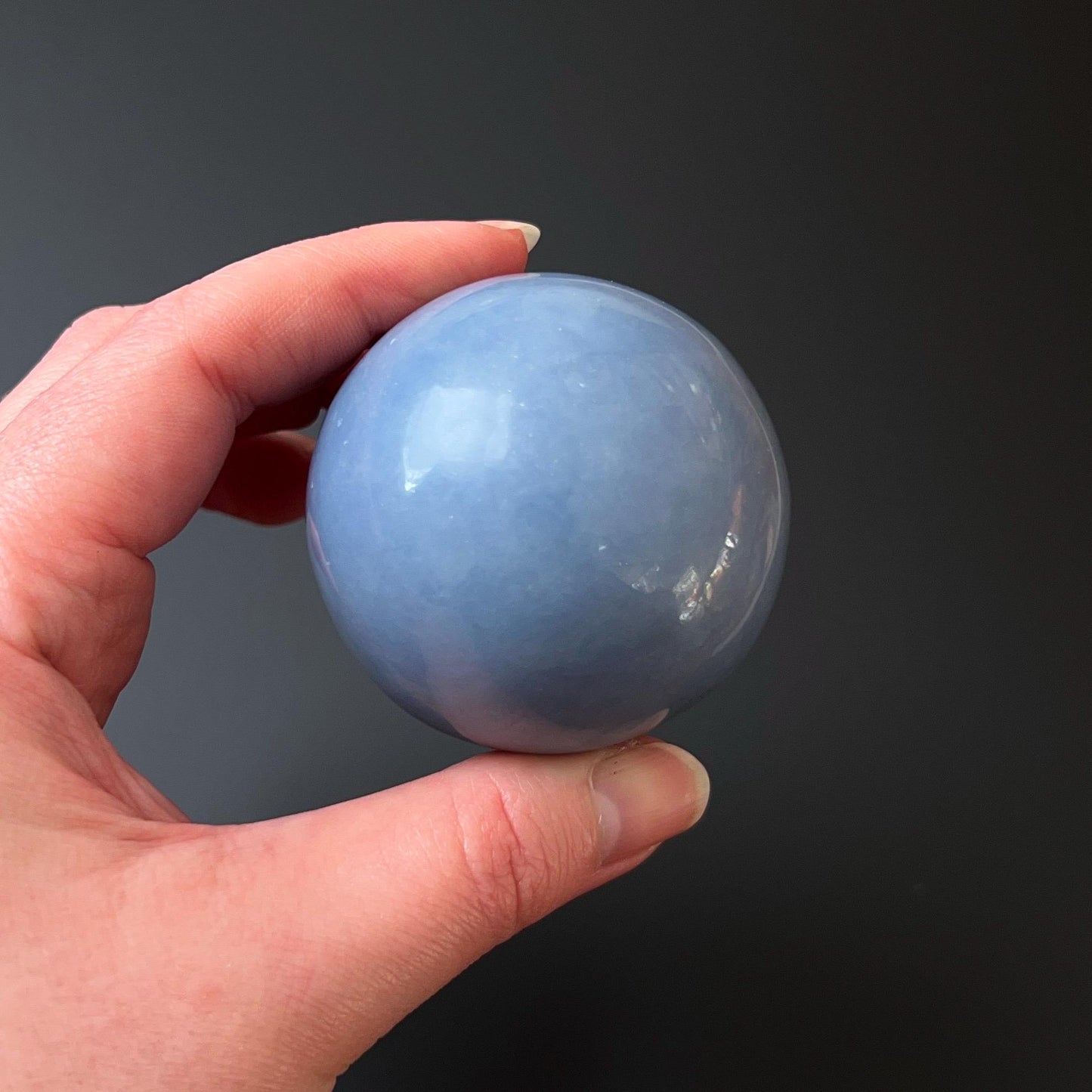 Angelite Sphere | Blue Anhydrite Crystal Sphere