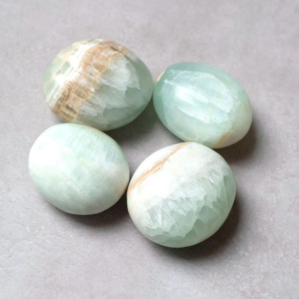 Caribbean Calcite Palms | Blue Calcite Crystal Palmstone