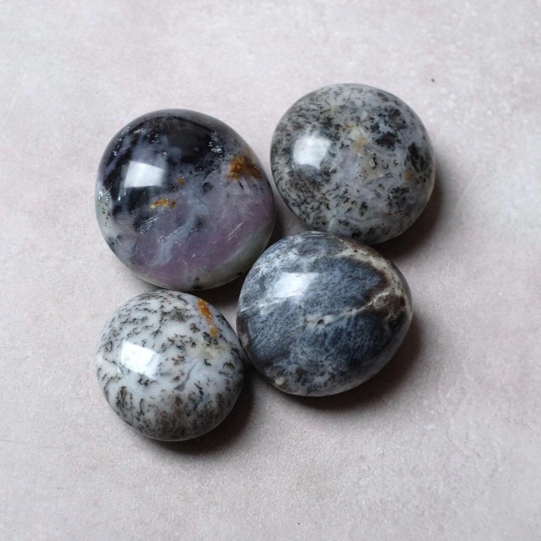 Merlinite Palms | Dendritic Opal Crystal Palmstone