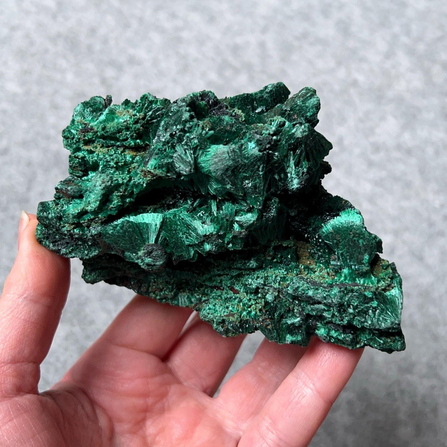 Large Velvet Malachite Specimen | Fibrous Malachite Natural Crystal