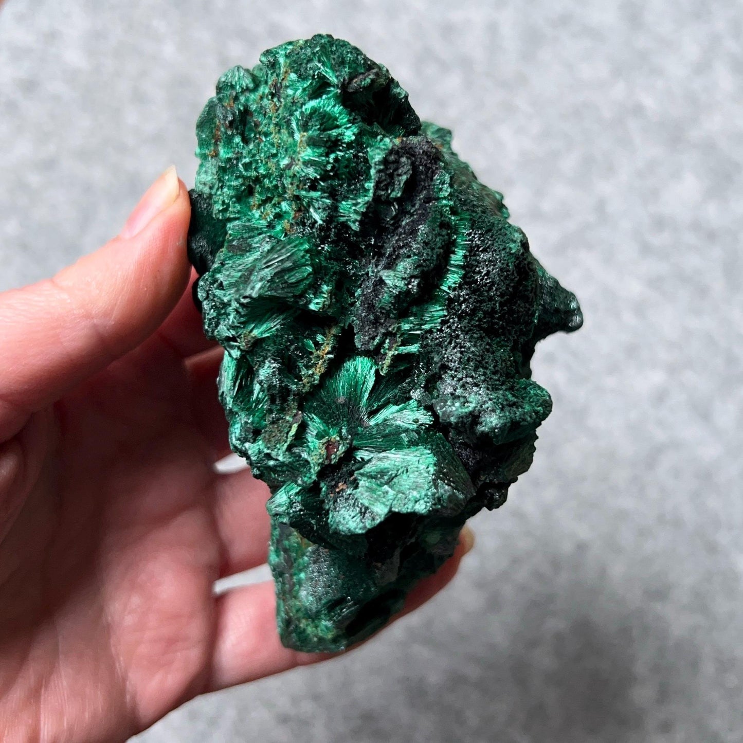 Large Velvet Malachite Specimen | Fibrous Malachite Natural Crystal