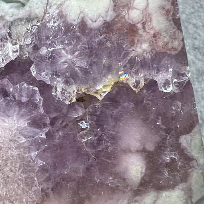 Pink Amethyst Polished Slab | Pink Amethyst + Flower Agate Slice