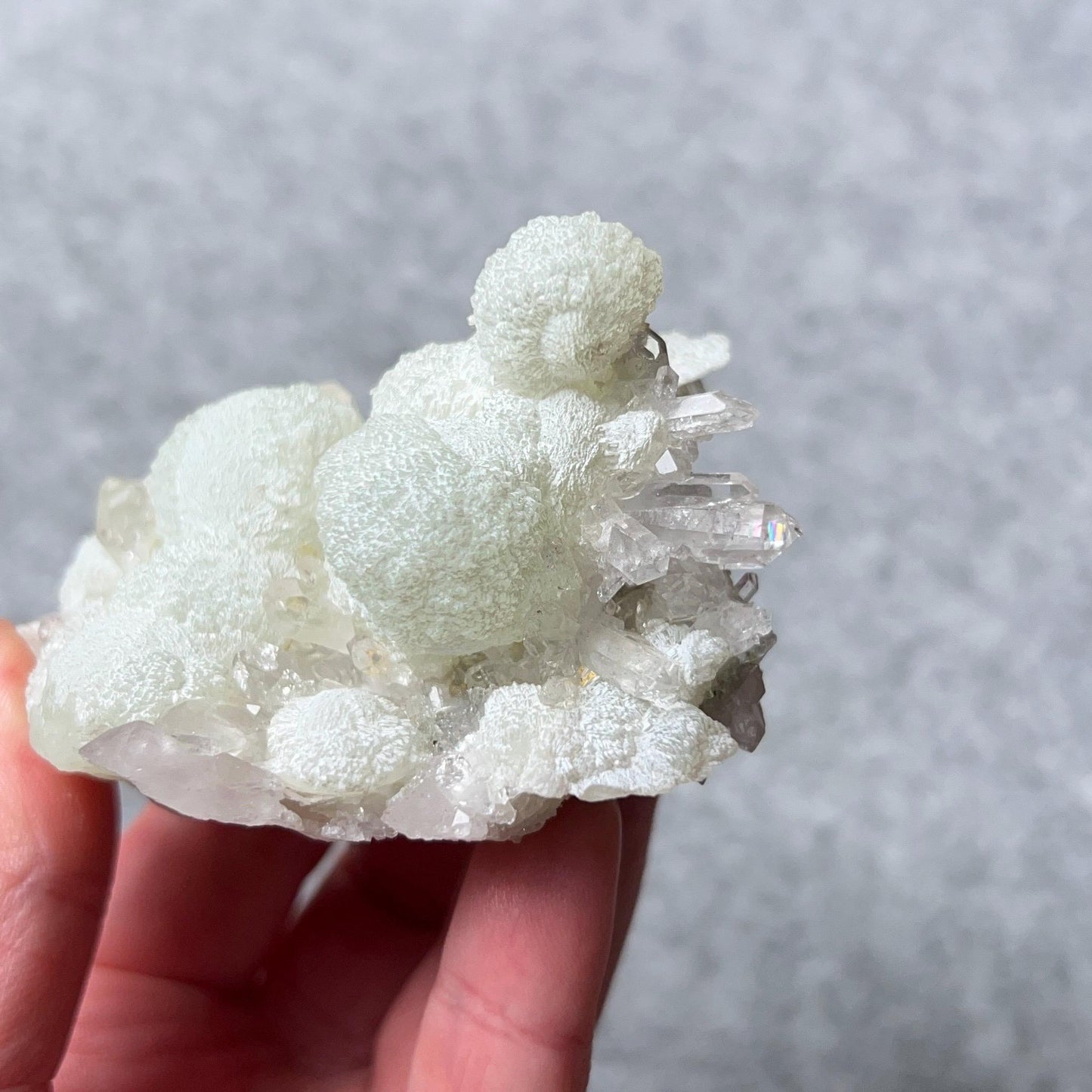 Prehnite & Quartz Cluster | Prehnite Natural Crystal Specimen