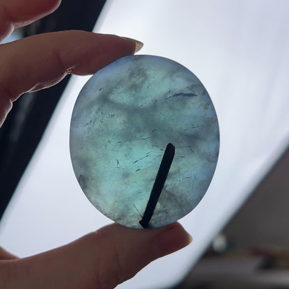 Aquamarine Palm | Blue Aquamarine Crystal Palmstone