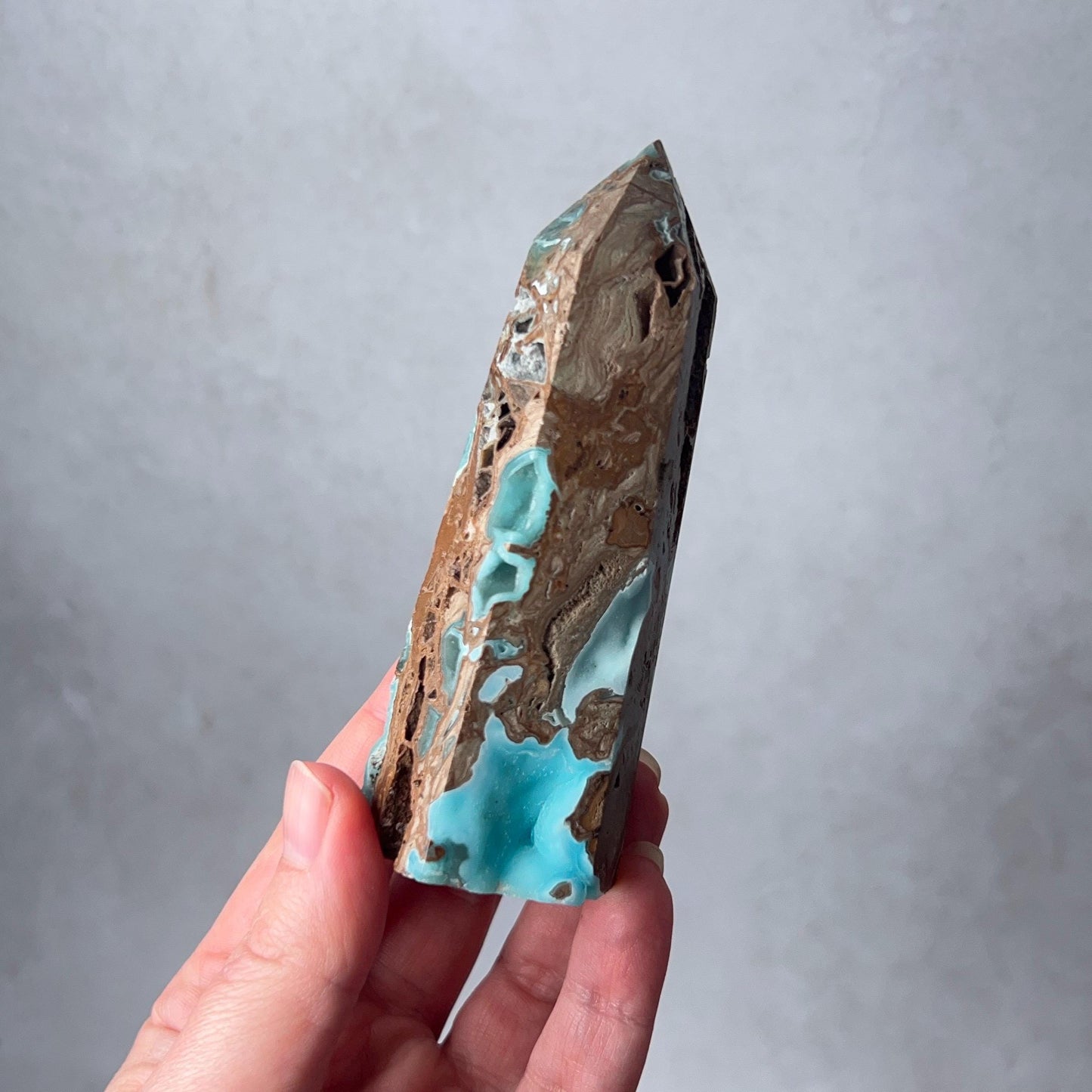 Druzy Hemimorphite Tower | Blue Botryoidal Hemimorphite Point