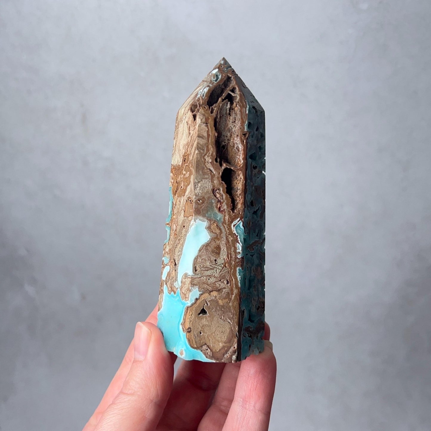 Druzy Hemimorphite Tower | Blue Botryoidal Hemimorphite Point