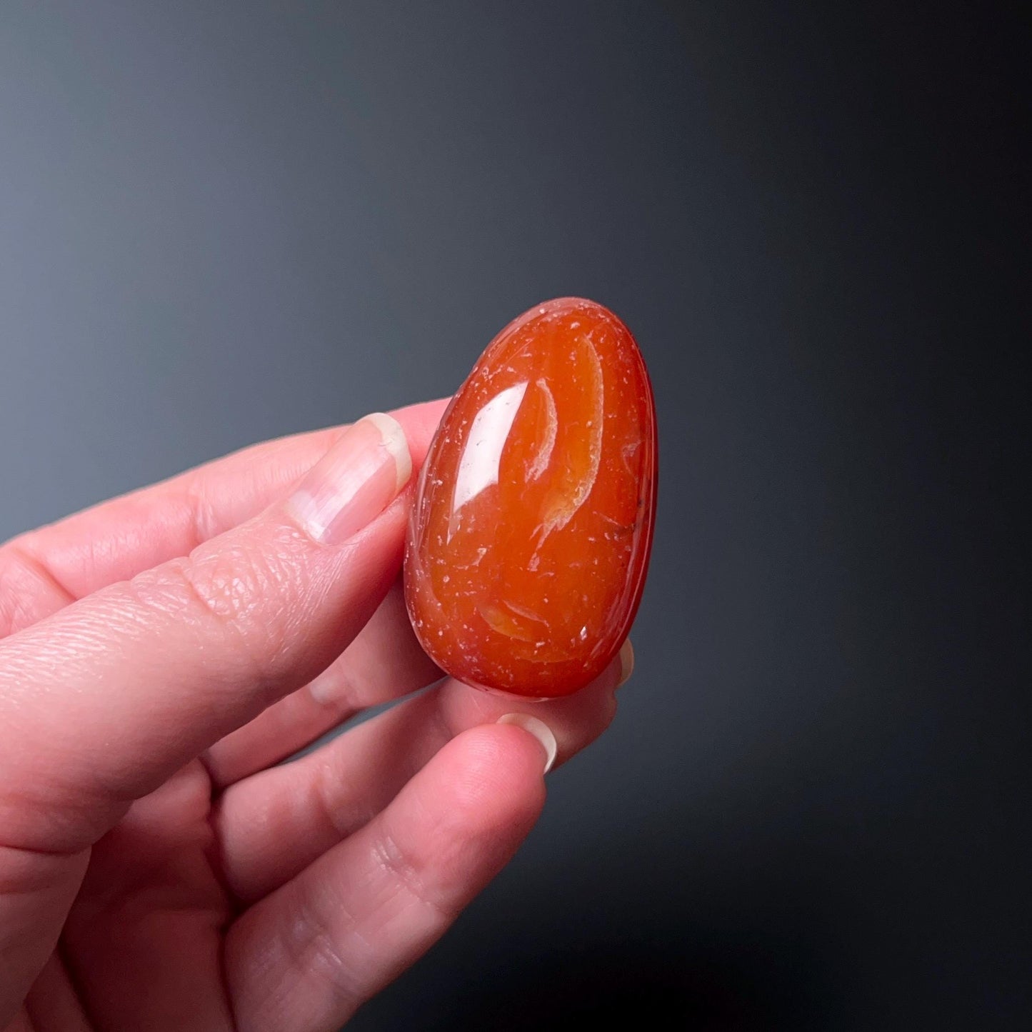 Carnelian Pocket Stone | Orange Carnelian Tumbled Crystal