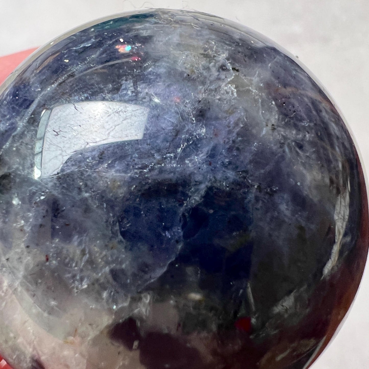 Blood Iolite Sphere | Sunstone Iolite Crystal Sphere