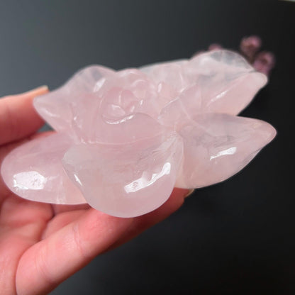 Rose Quartz Flower | Pink Crystal Flower Carving