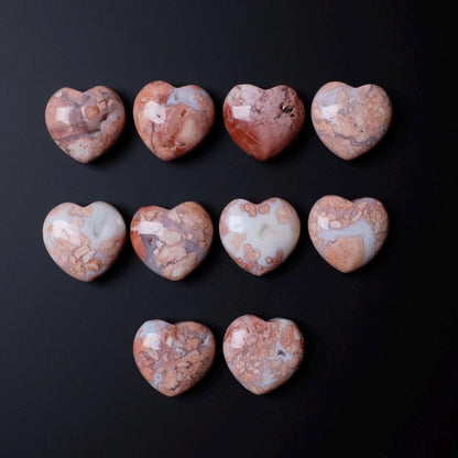 Cotton Candy Agate Hearts | Pink Agate Crystal Heart