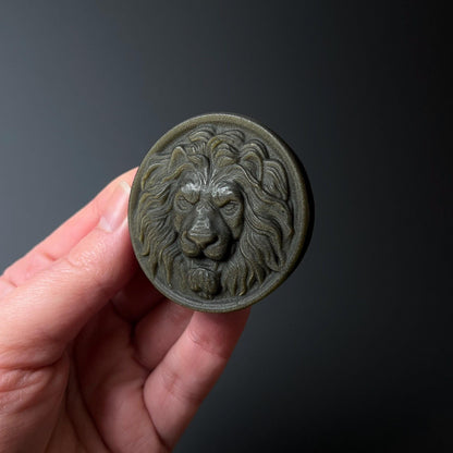 Gold Sheen Obsidian Lion Carving | Obsidian Crystal Lion