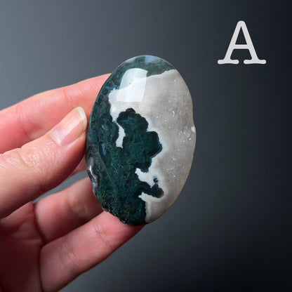 Moss Agate Palm Stone | Moss Agate Crystal Palmstone