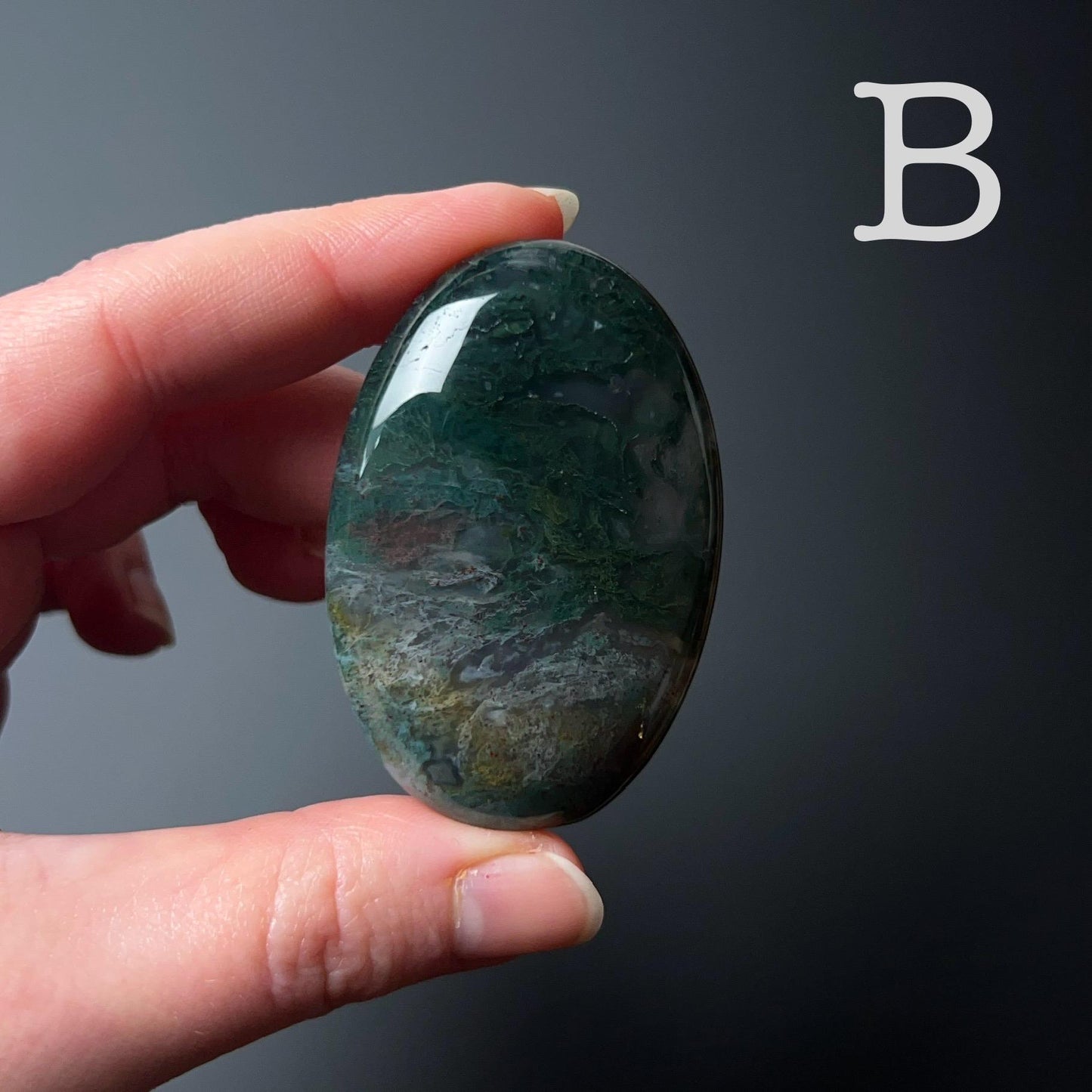 Moss Agate Palm Stone | Moss Agate Crystal Palmstone