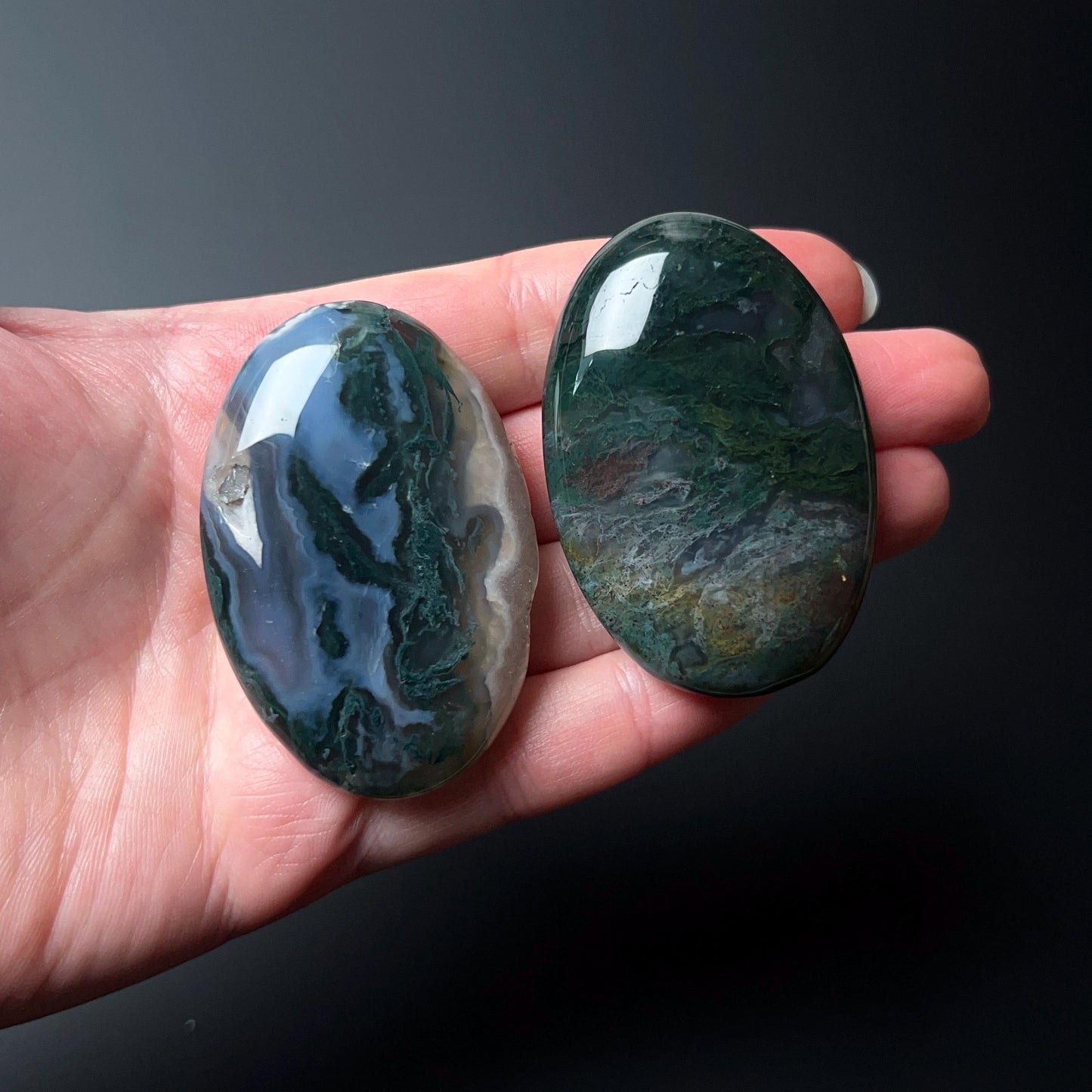 Moss Agate Palm Stone | Moss Agate Crystal Palmstone