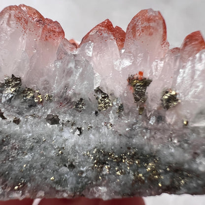 Red Quartz + Pyrite Cluster | Hematite Quartz Natural Crystal Cluster