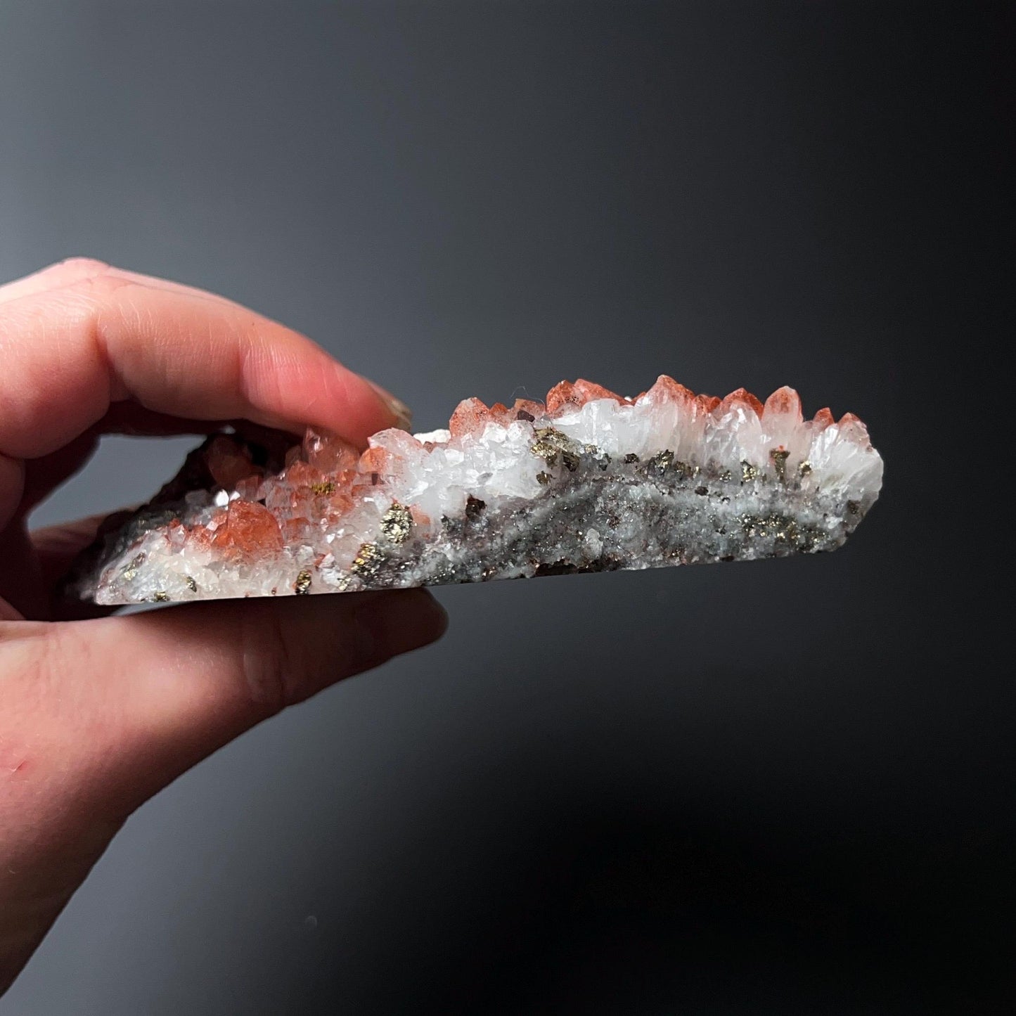 Red Quartz + Pyrite Cluster | Hematite Quartz Natural Crystal Cluster