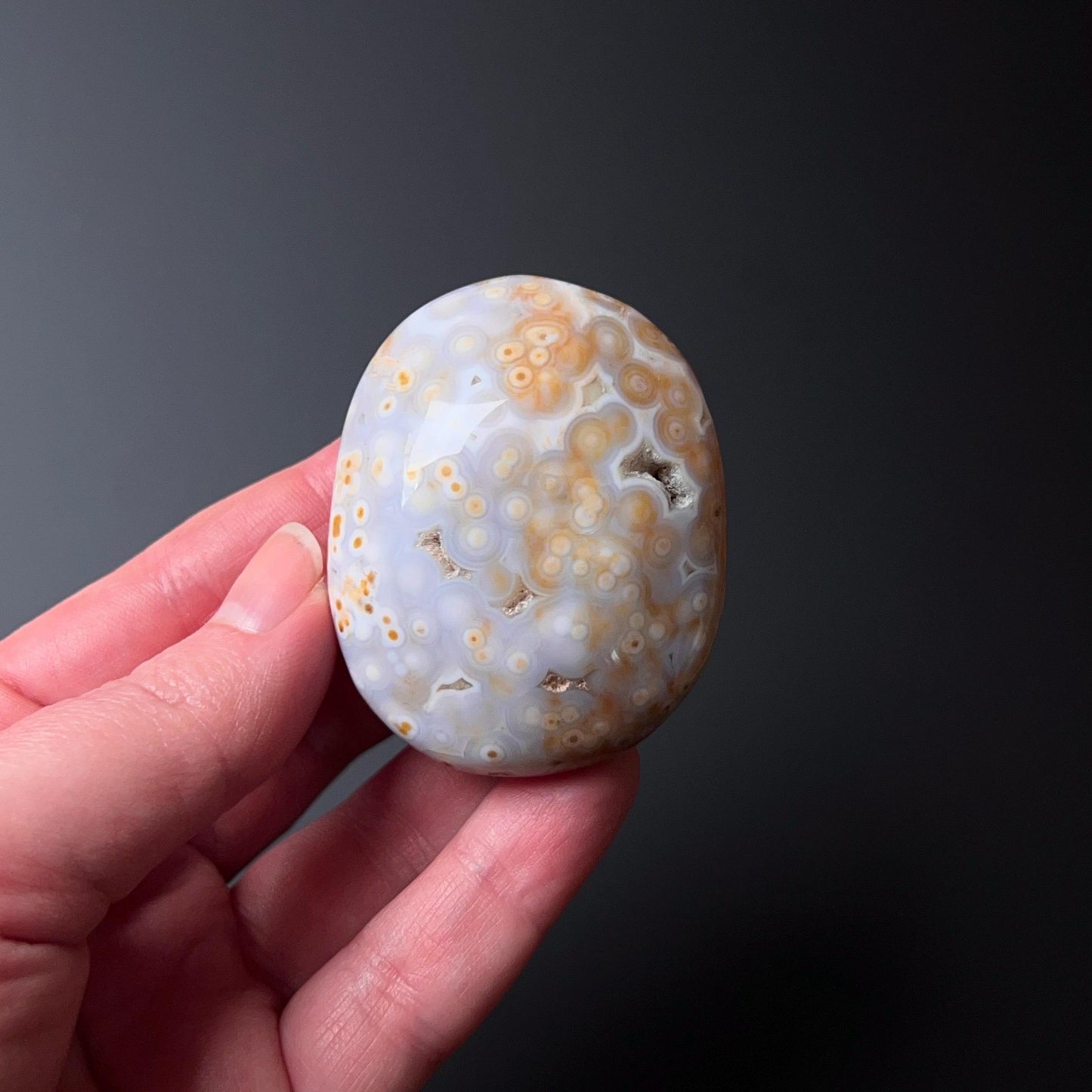 Old Stock Ocean Jasper Palm | Orbicular OJ Crystal Palmstone