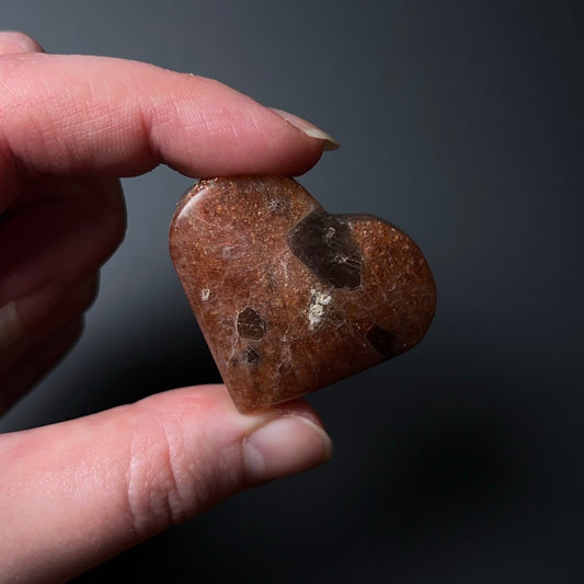 Glittery Sunstone Heart | Sunstone Crystal Heart