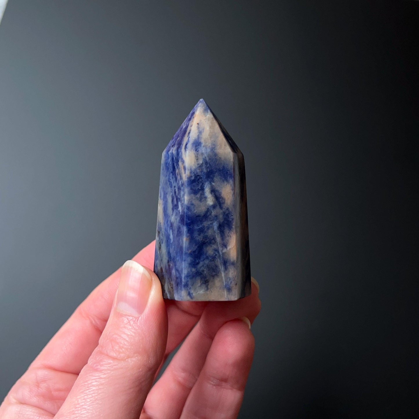 Pink Sodalite Point | Blue Sodalite Crystal Tower