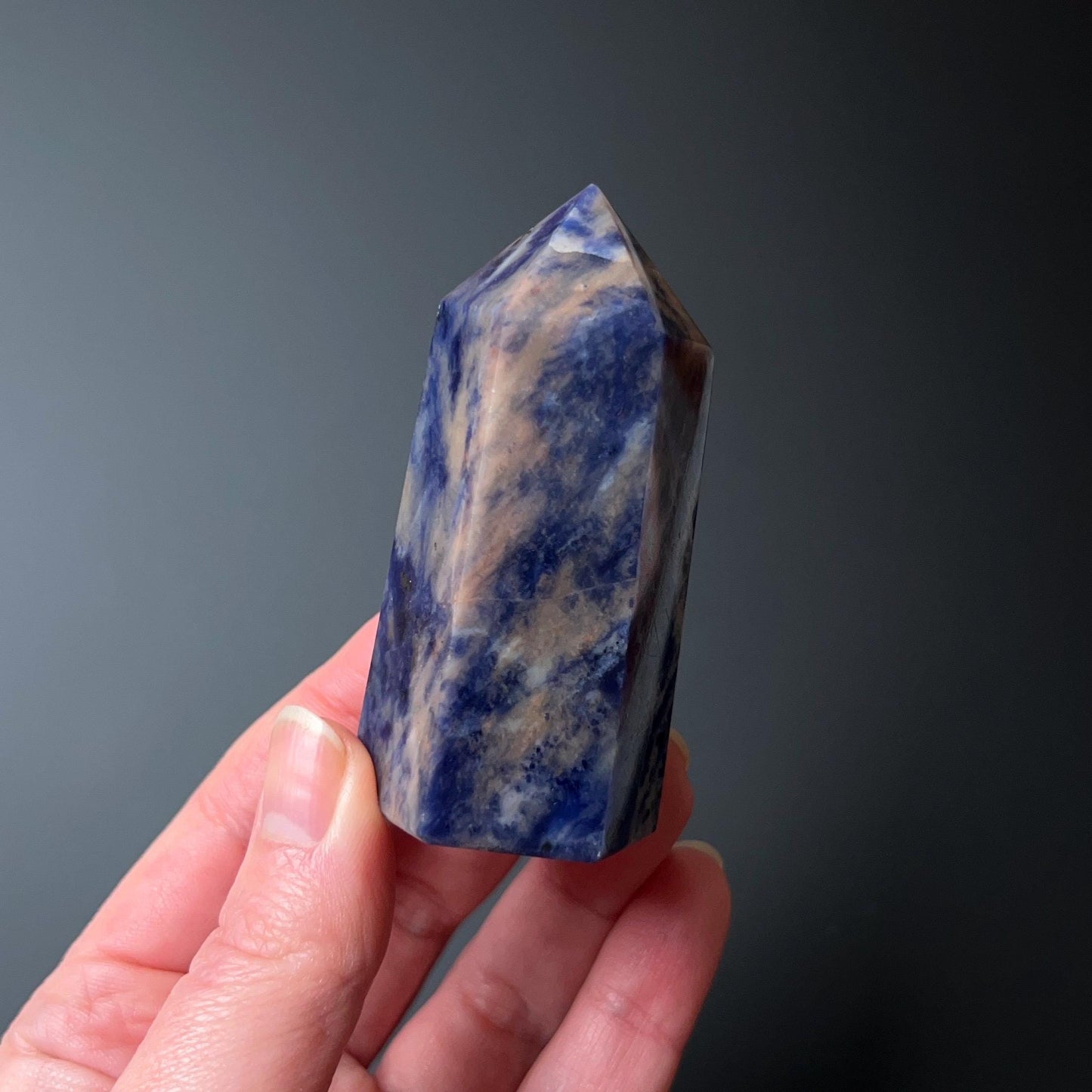 Pink Sodalite Point | Blue Sodalite Crystal Tower