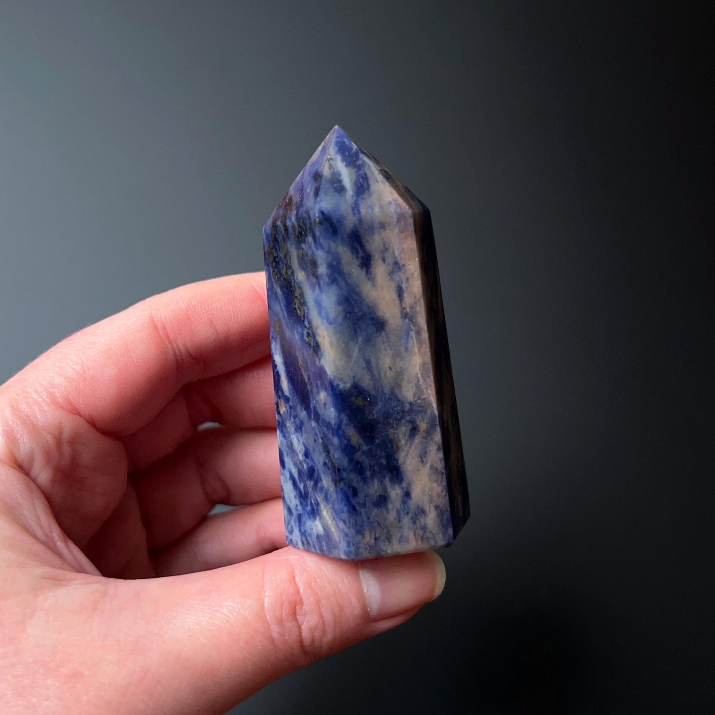 Pink Sodalite Point | Blue Sodalite Crystal Tower